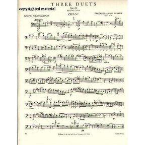 Kummer, FA - Three Duets, Op 22 - Two Cellos - edited by Julius Klengel - International Music Co