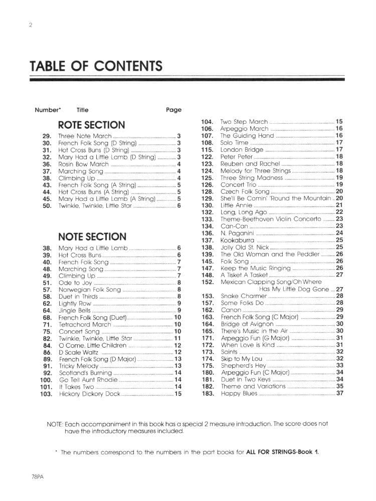 All For Strings Comprehensive String Method - Book 1 for Piano Accompaniment by Gerald E Anderson and Robert S Frost