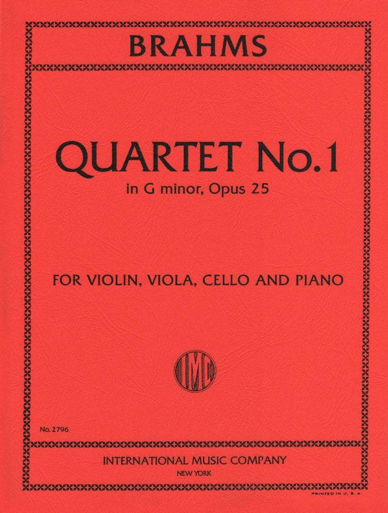 Brahms, Johannes - Piano Quartet No 1 in g minor Op 25 for Violin, Viola, Cello and Piano - International Edition