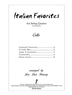 Italian Favorites for String Quartet - arranged by José Luis Irizarry - Davidi Music