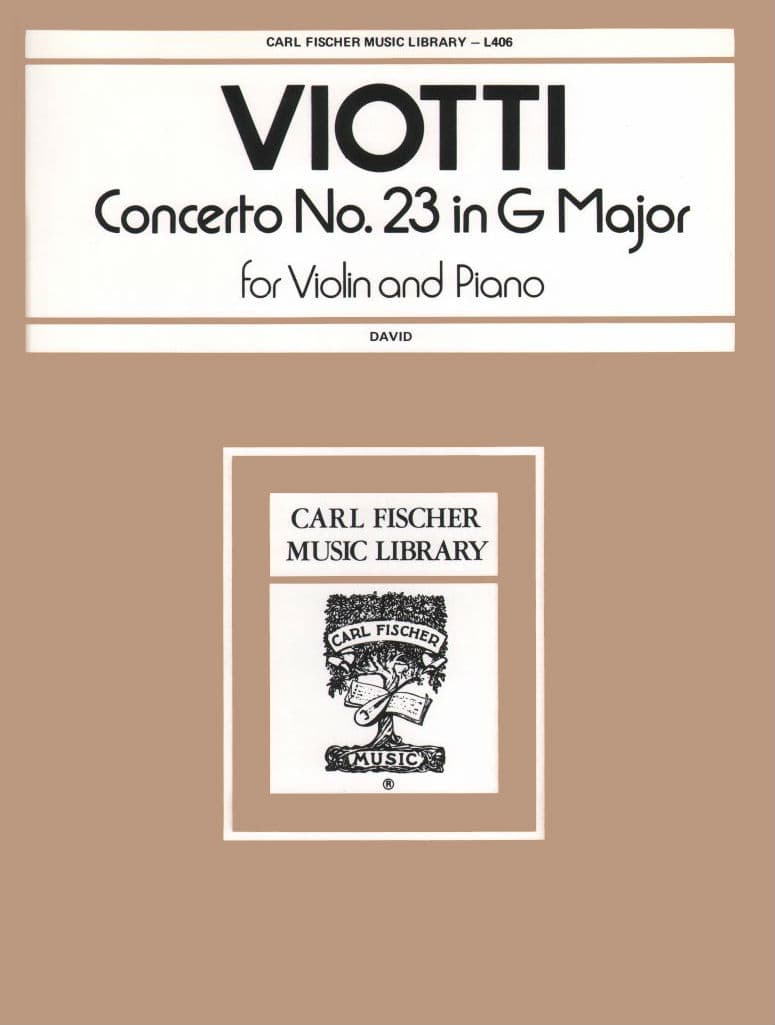 Viotti Violin Concerto No. 23 in G Major - Edited by David