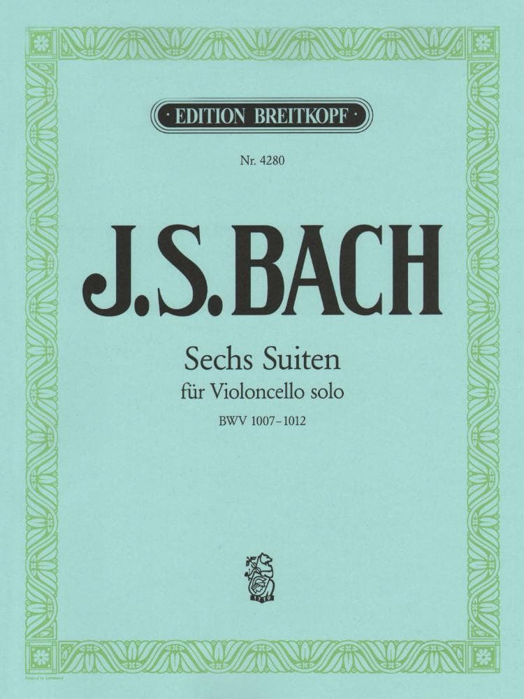 Bach, JS - 6 Suites BWV 1007 1012 for Cello - Arranged by Klengel - Breitkopf and Haertel Edition