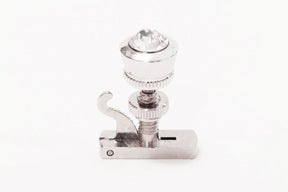Luxitune Hill-Style String Adjuster, Solitaire, White Crystal, Rhodium - Violin E or Viola A