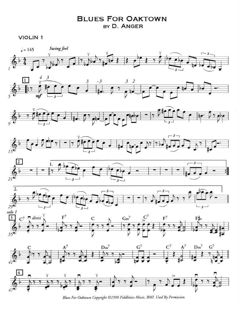 Anger, Darol - Blues for Oaktown Volume 1 Parts and Score - Shar Publication