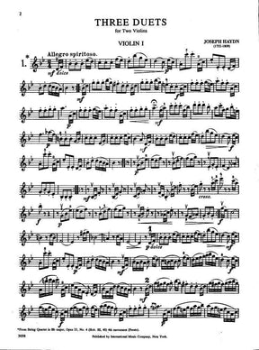 Haydn, Franz Joseph - Three Duets, Op 99 - Two Violins - International Edition