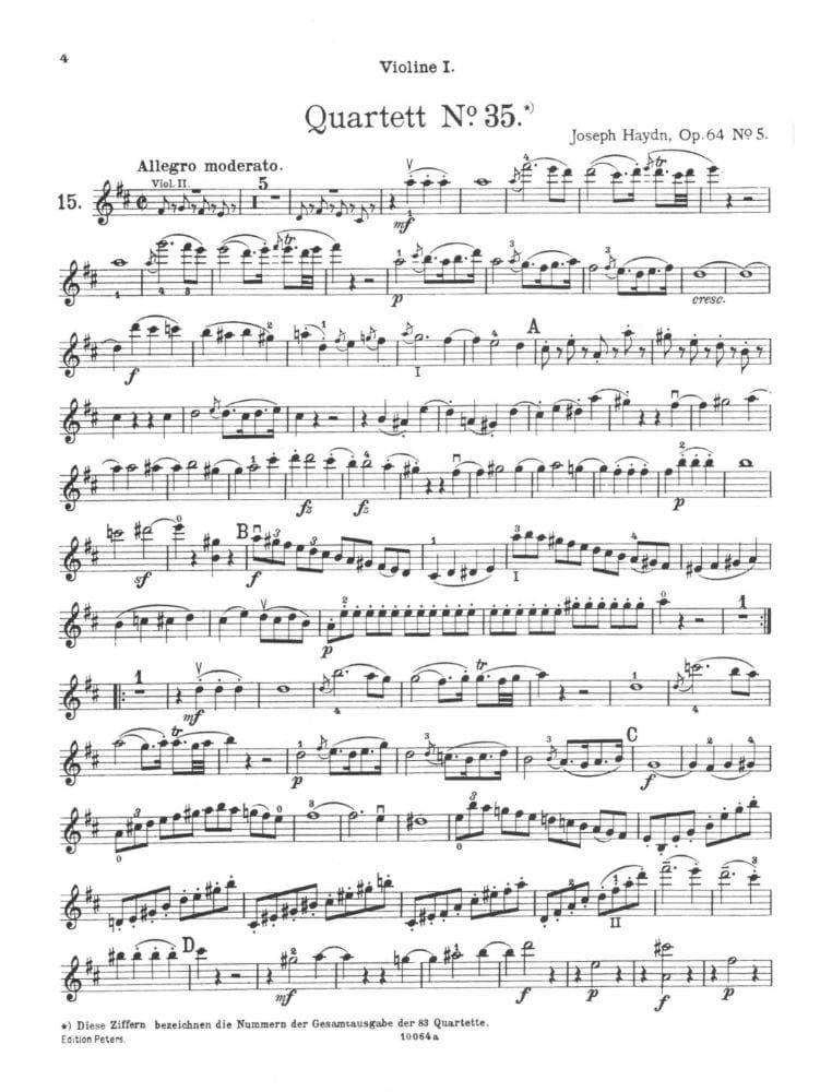 Haydn, Franz Joseph - 83 Quartets, Volume 2: 16 Famous Quartets - String Quartet - edited by Andreas Moser and Hugo Dechert - Edition Peters