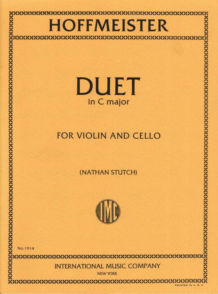 Hoffmeister, Franz Anton - Duet in C Major - Violin and Cello - edited by Nathan Stutch - International Edition