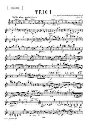 Mendelssohn, Felix - Piano Trios, Op 49 and 66 - Violin, Cello, and Piano - Edition Peters