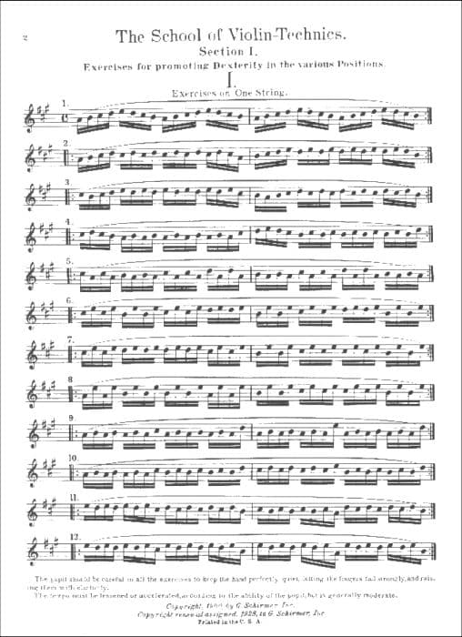 Schradieck - School of Violin Technics, Book 1 - G Schirmer