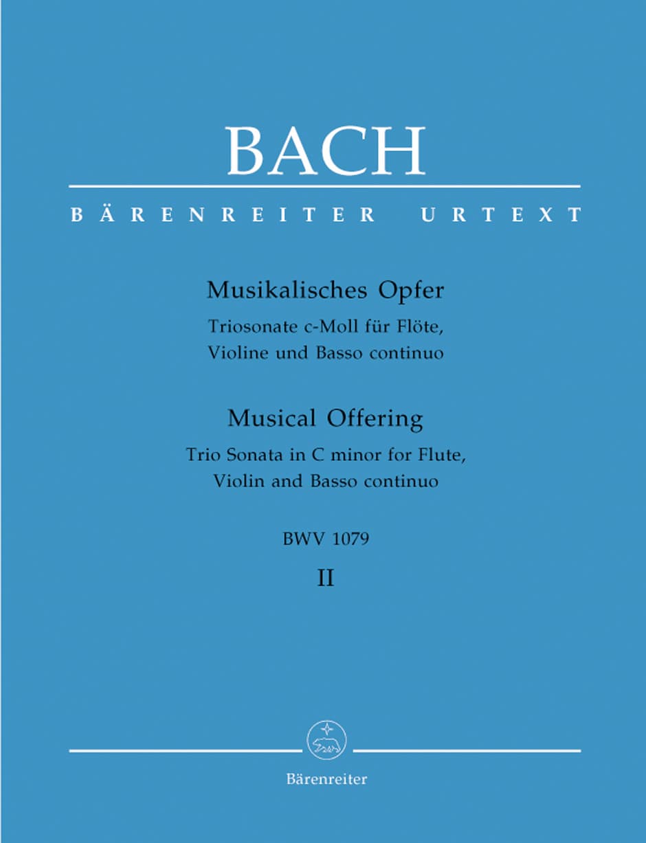 Bach, JS - Musical Offering: Trio Sonata in c minor BWV 1079 for Flute, Violin and Double Bass - Barenreiter URTEXT Edition