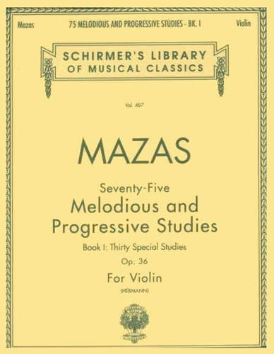 Mazas JF - 75 Melodious and Progressive Etudes, Op 36 Book 1 - Violin - edited by Hermann - Schirmer