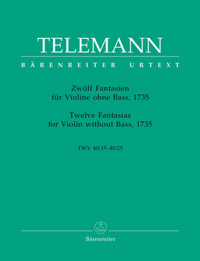 Telemann, Georg Philipp - 12 Fantasias, TWV 40:14-25 - Violin solo - published by Barenreiter