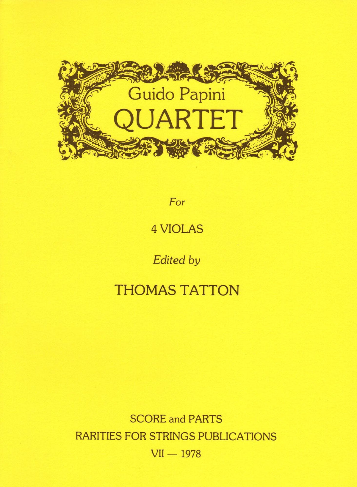Papini, Guido - Quartet For Four Violas Score and Parts