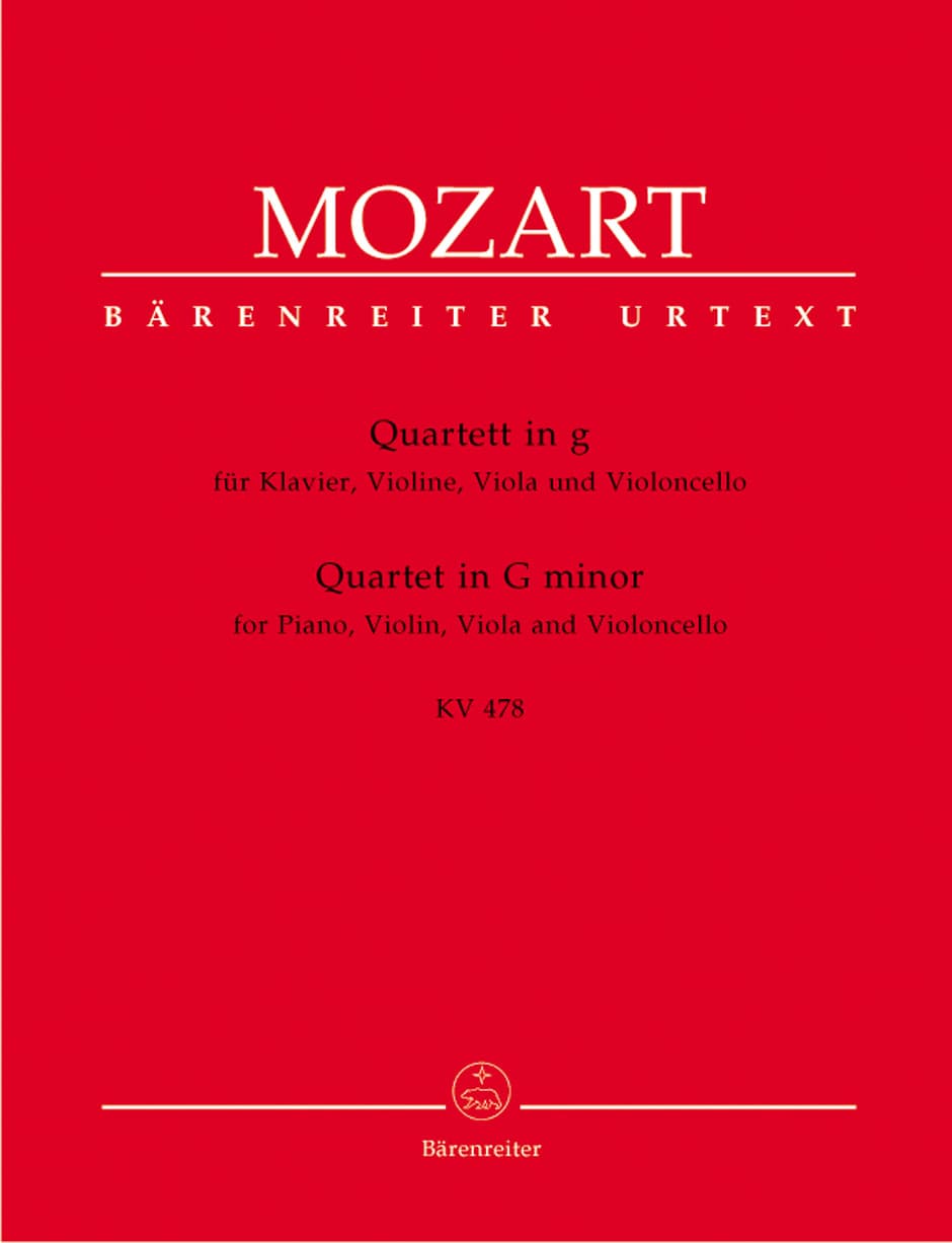 Mozart, WA - Piano Quartet in g minor, K 478 - Violin, Viola, Cello, and Piano - edited by Hellmut Federhofer - Bärenreiter Verlag URTEXT