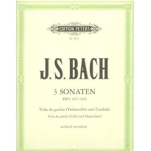 Bach, JS - 3 Viola Da Gamba Sonatas BWV 1027 1029 for Cello and Piano - Arranged by Forbes - Peters Edition