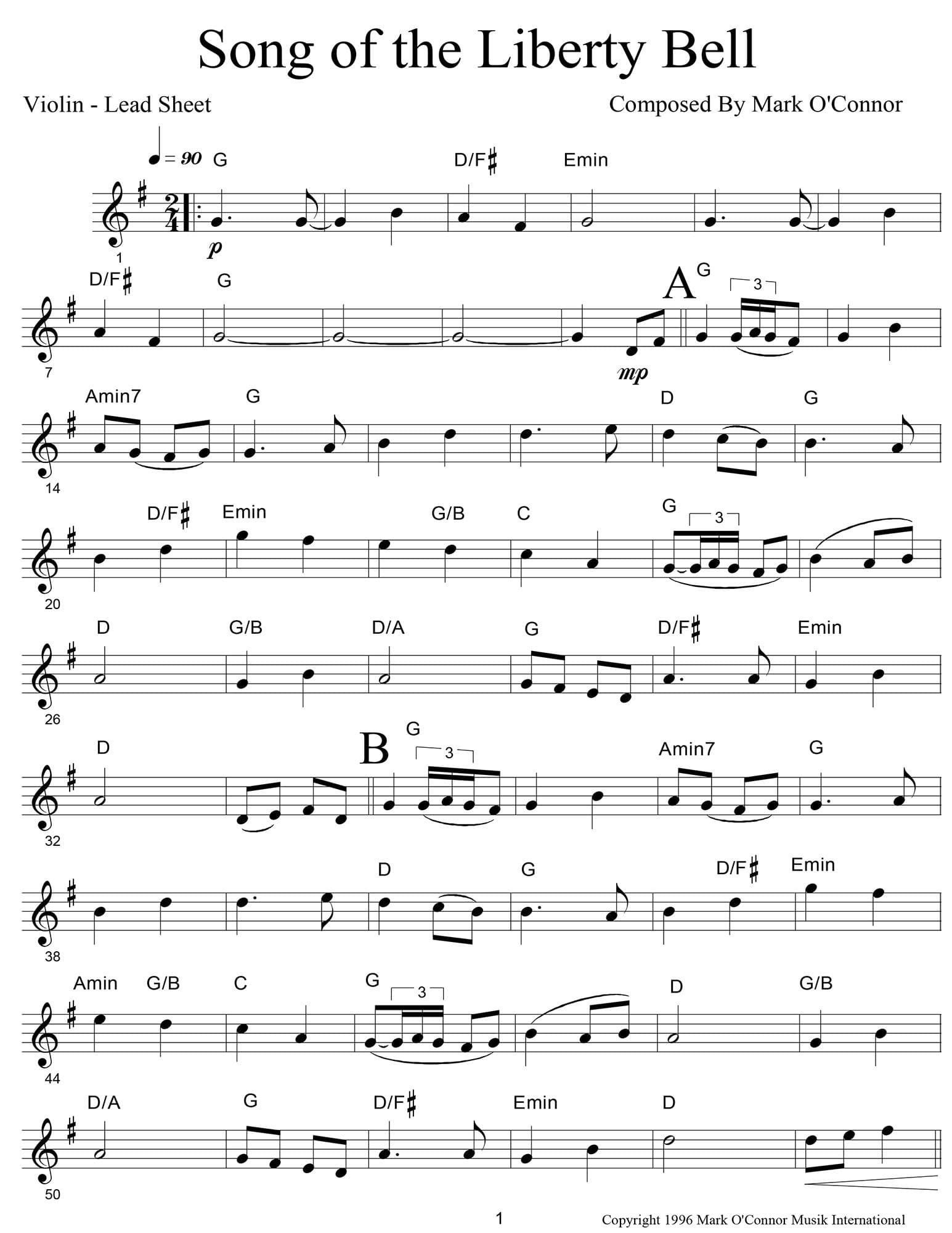 O'Connor, Mark - Liberty! (Seven Folk Tunes for Violin and Folk Instruments) - Score - Digital Download