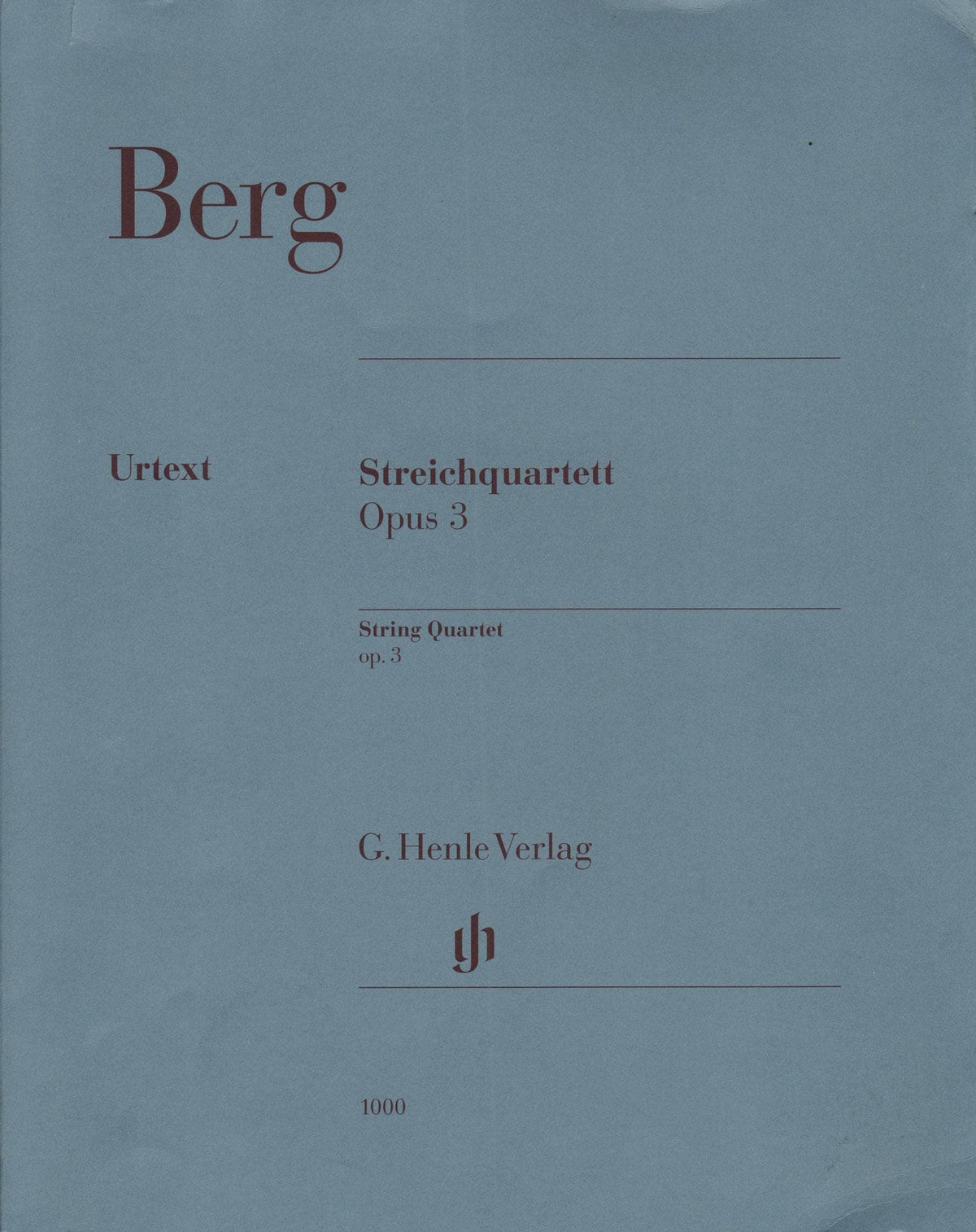 Berg, Alban - String Quartet, Op. 3 - with Parts in Score Form - edited by Ulrich Scheideler - G. Henle Verlag URTEXT