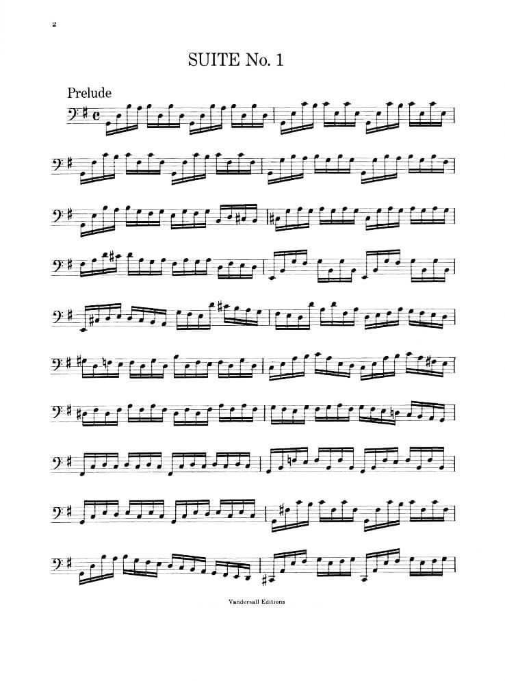 Bach, JS - 6 Suites BWV 1007 1012 for Cello - Arranged by Vandersall - Vandersall Edition
