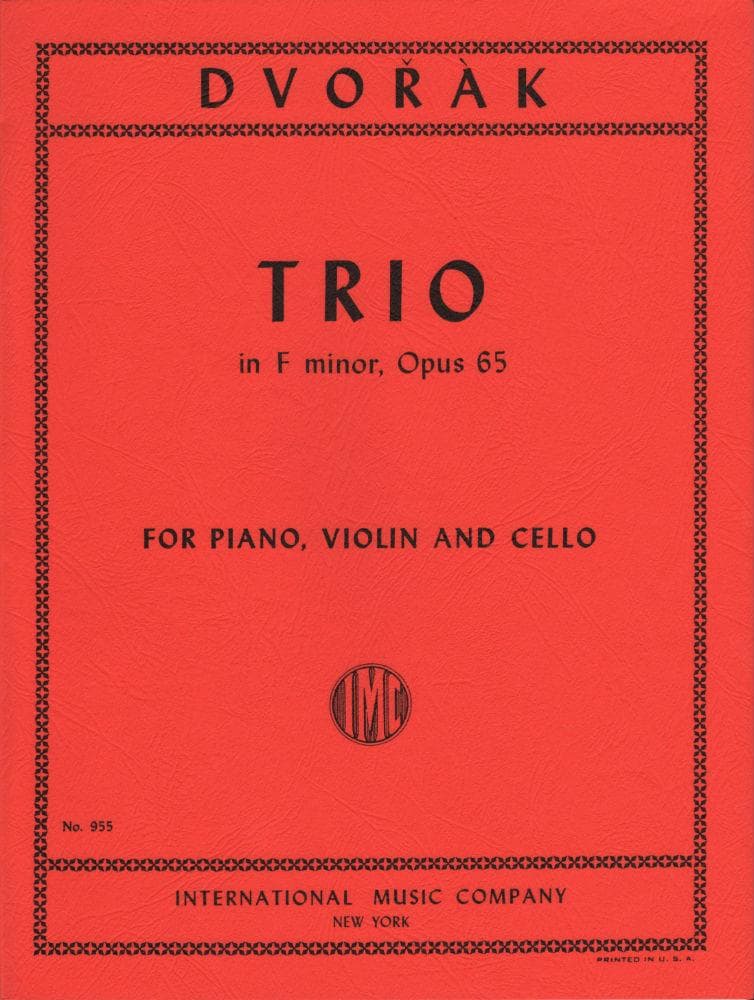 Dvorák, Antonín - Piano Trio in f minor, Op 65 - Violin, Cello, and Piano - edited by Isidor Philipp - International Edition