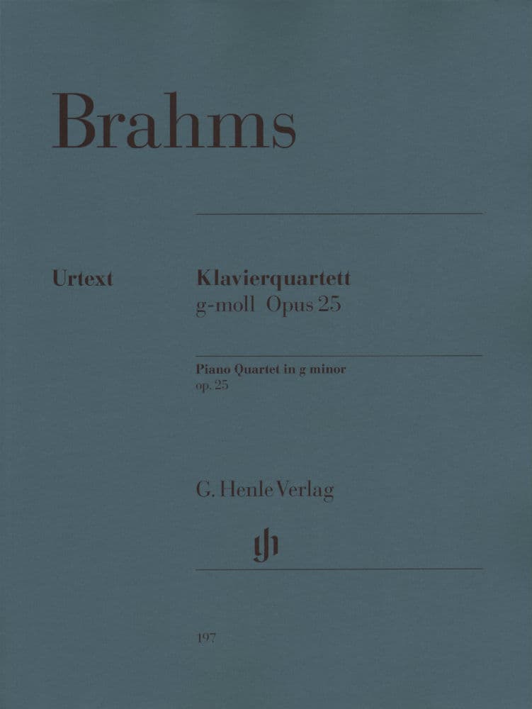 Brahms, Johannes - Piano Quartet No 1 in g minor Op 25 for Violin, Viola, Cello and Piano - Henle Verlag URTEXT Edition