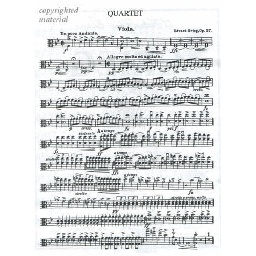 Grieg, Edvard - Quartet No 1 in g minor, Op 27 - Two Violins, Viola, and Cello - Kalmus Edition