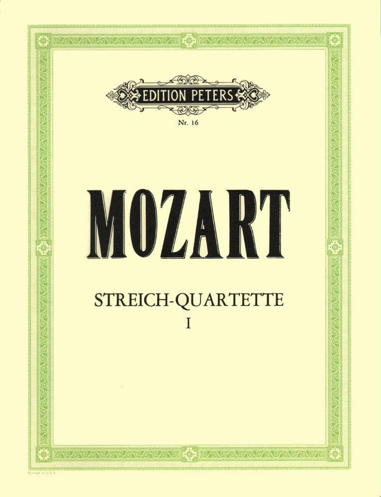 Mozart, WA - String Quartets, Volume 1: The 10 Famous Quartets - Two Violins, Viola, and Cello - edited by Andreas Moser and Hugo Becker - Edition Peters