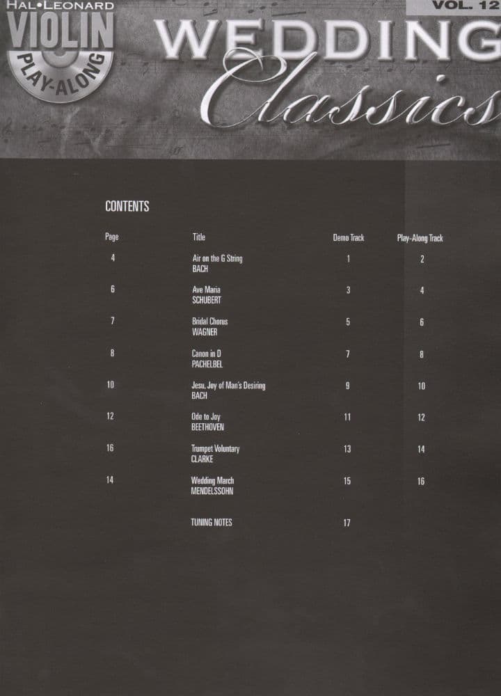 Violin Play-Along, Volume 12: Wedding Classics - Violin - Hal Leonard