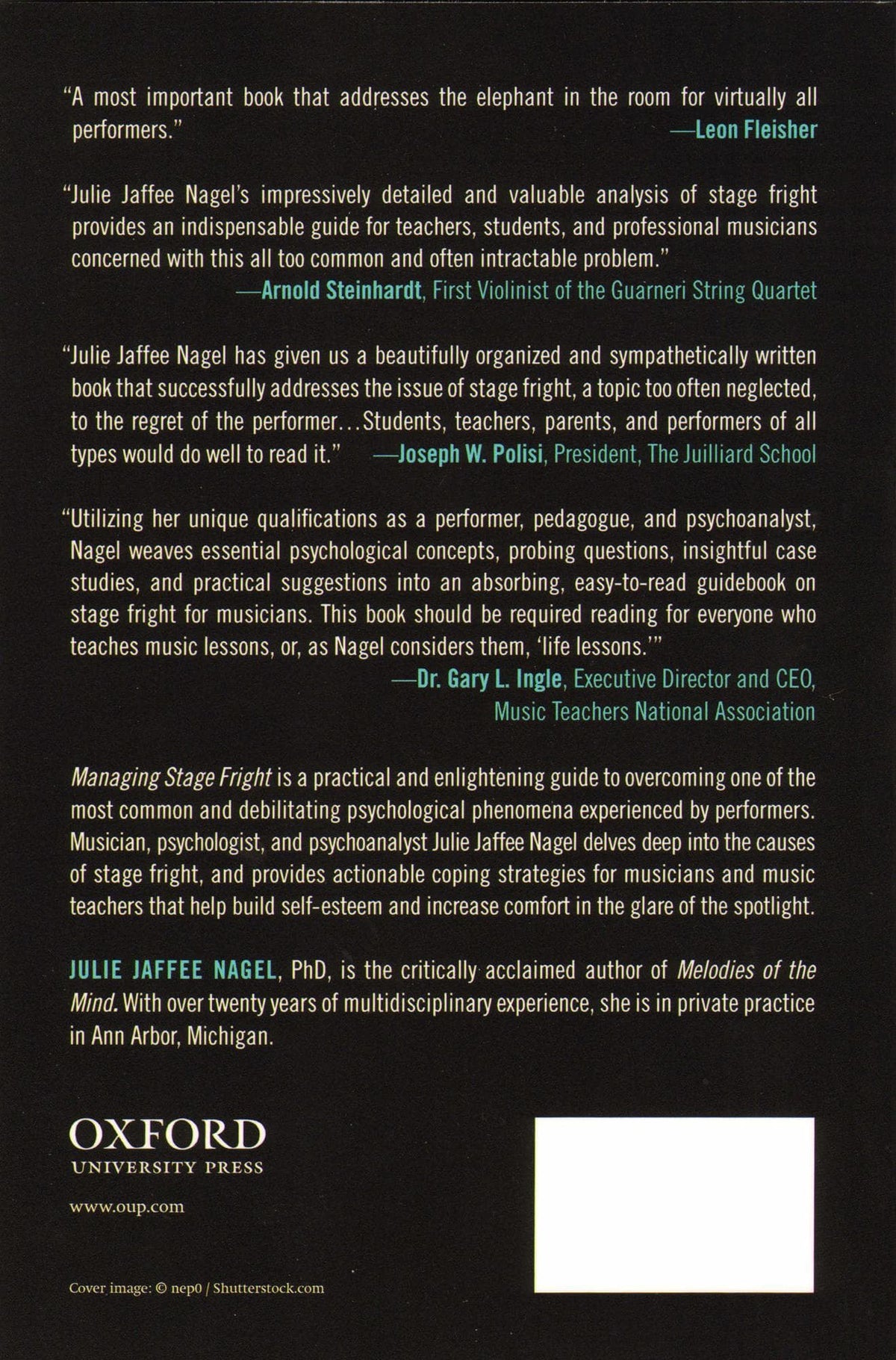 Managing Stage Fright: A Guide for Musicians and Music Teachers by Julie Jaffee Nagel