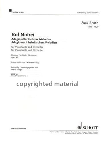 Kol Nidrei, Op 47 - Bruch, Max - Cello and Piano - edited by Kliegel - Schott