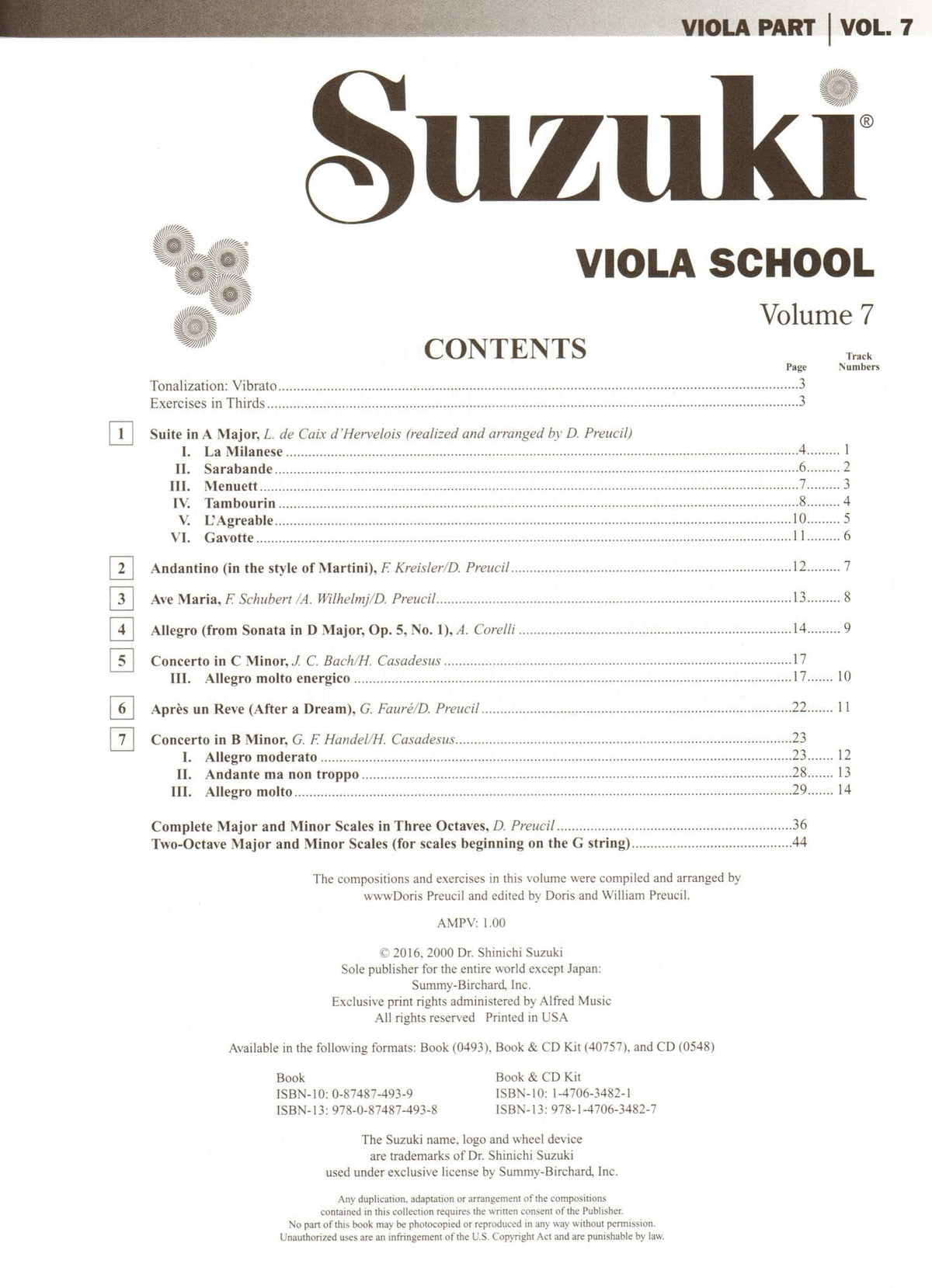 Suzuki Viola School Method Book and CD, Volume 7
