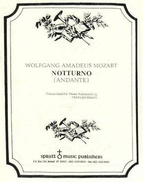 Mozart, WA - Notturno (Andante) - Three Cellos - transcribed by Charles Krane - Spratt Music Publishers