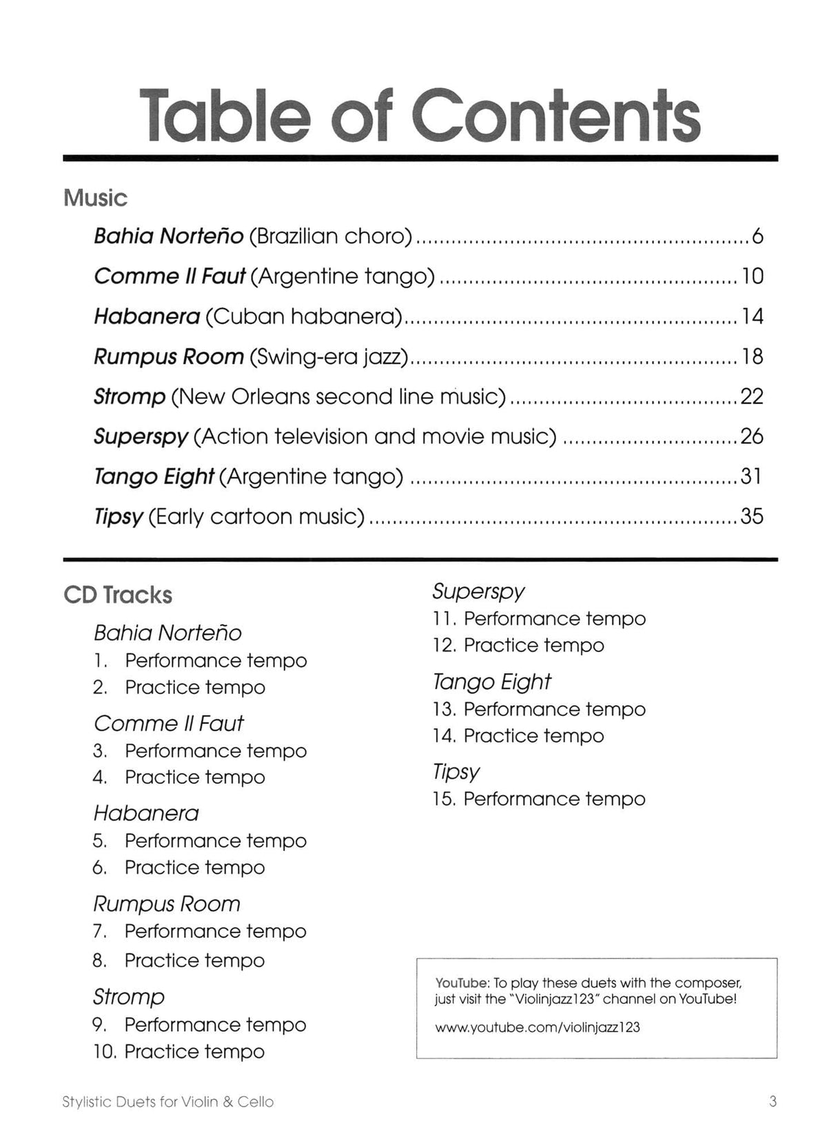 Cohen, Jeremy - Stylistic Duets for Violin and Cello - Violinjazz Editions - Book/CD