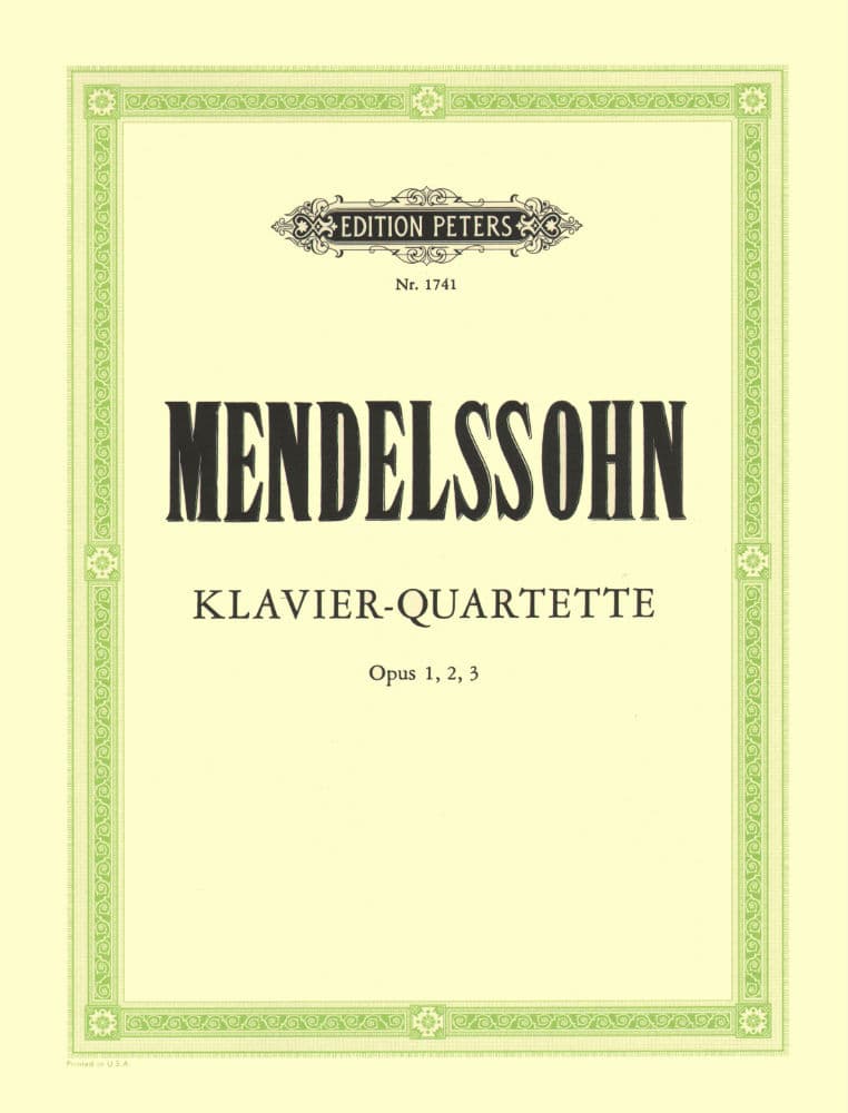 Mendelssohn, Felix - Piano Quartets, Op 1, 2 and 3 - Violin, Viola, Cello, and Piano - Edition Peters