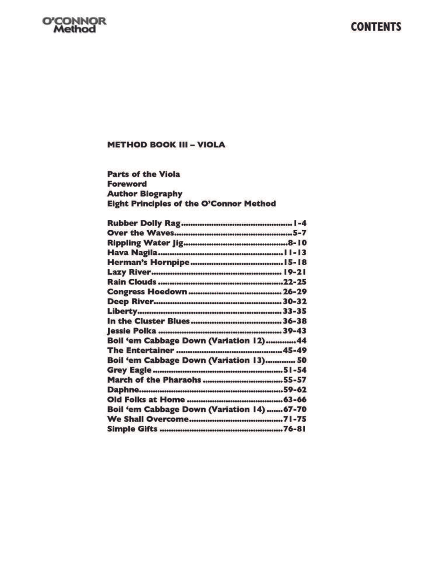 O'Connor Viola Method Book III - Digital Download