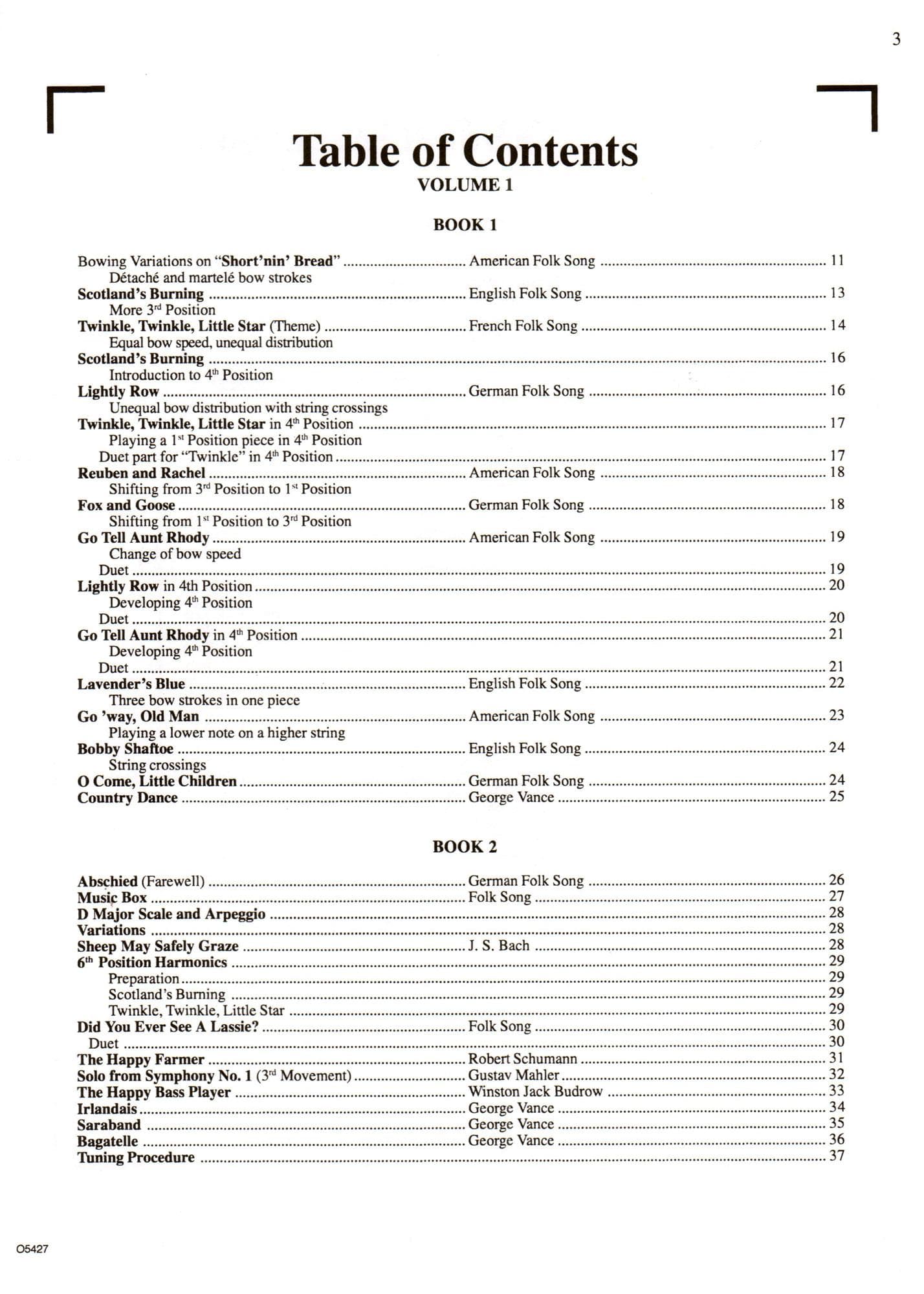 Progressive Repertoire for the Double Bass - Volume 1 Bass Book w/ Online Audio Access - by George Vance - Published by Carl Fischer