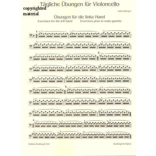 Klengel, Julius - Daily Exercises for Violoncello, Volume 1 - Cello solo - Breitkopf & Härtel Edition