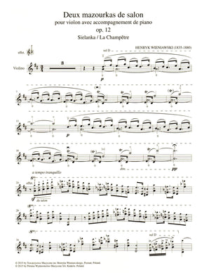 Wieniawski, Henryk - Two Mazurkas, Op. 12 - for Violin and Piano - edited by Zofia Chechlinska - PWM Edition