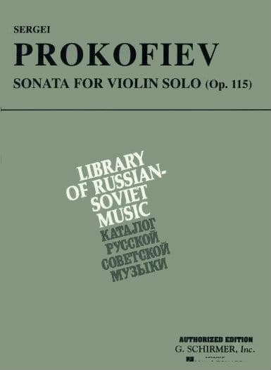 Prokofiev, Sergey - Sonata for Solo Violin, Op 115 - Schirmer