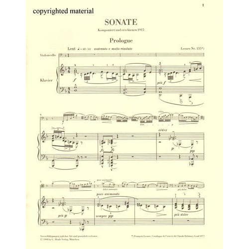 Debussy, Claude - Sonata in d minor for Cello and Piano - Henle Verlag URTEXT Edition