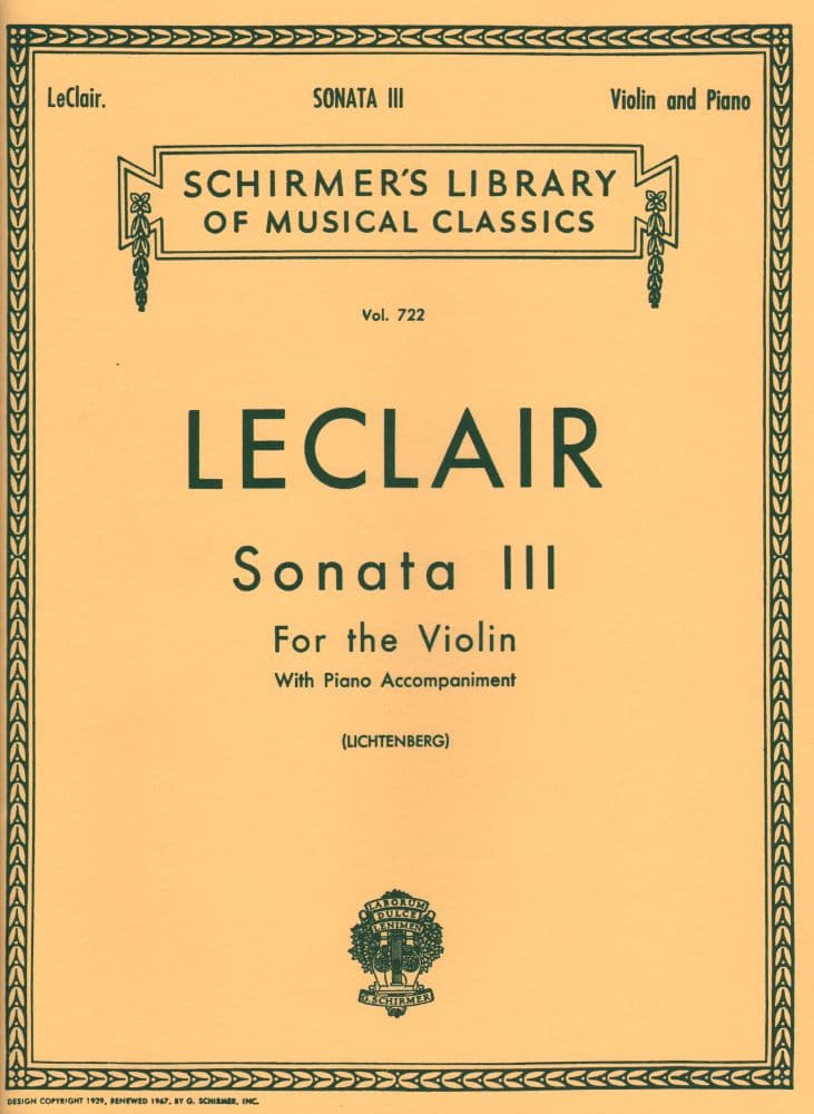 LeClair Sonata D Major Op 9 No 3 - Violin and Piano