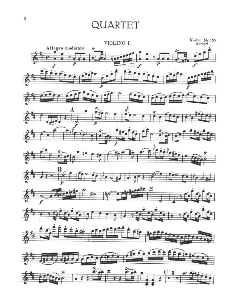 Mozart, WA - Quartets, Volume 2: Sixteen Easy Quartets - Two Violins, Viola, and Cello - Kalmus Edition