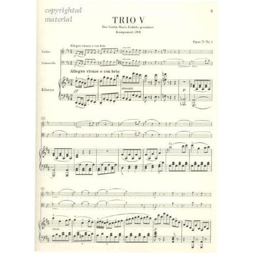 Beethoven, Ludwig - Piano Trios Volume 2 for Violin, Cello and Piano - Henle Verlag URTEXT Edition