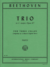 Beethoven, Ludwig - Trio In C Major Op 87 for Three Cellos - Arranged by Prell - International Edition
