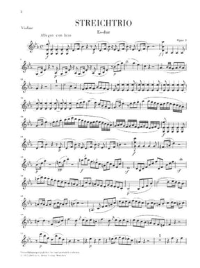 Beethoven, Ludwig - String Trios Op 3 , 8 , 9 Duo WoO 32 - Henle Verlag URTEXT Edition