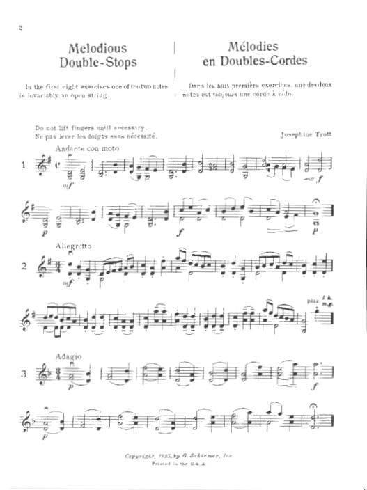 Trott - Melodious Double-Stops, Book 1 - Violin - published by G Schirmer
