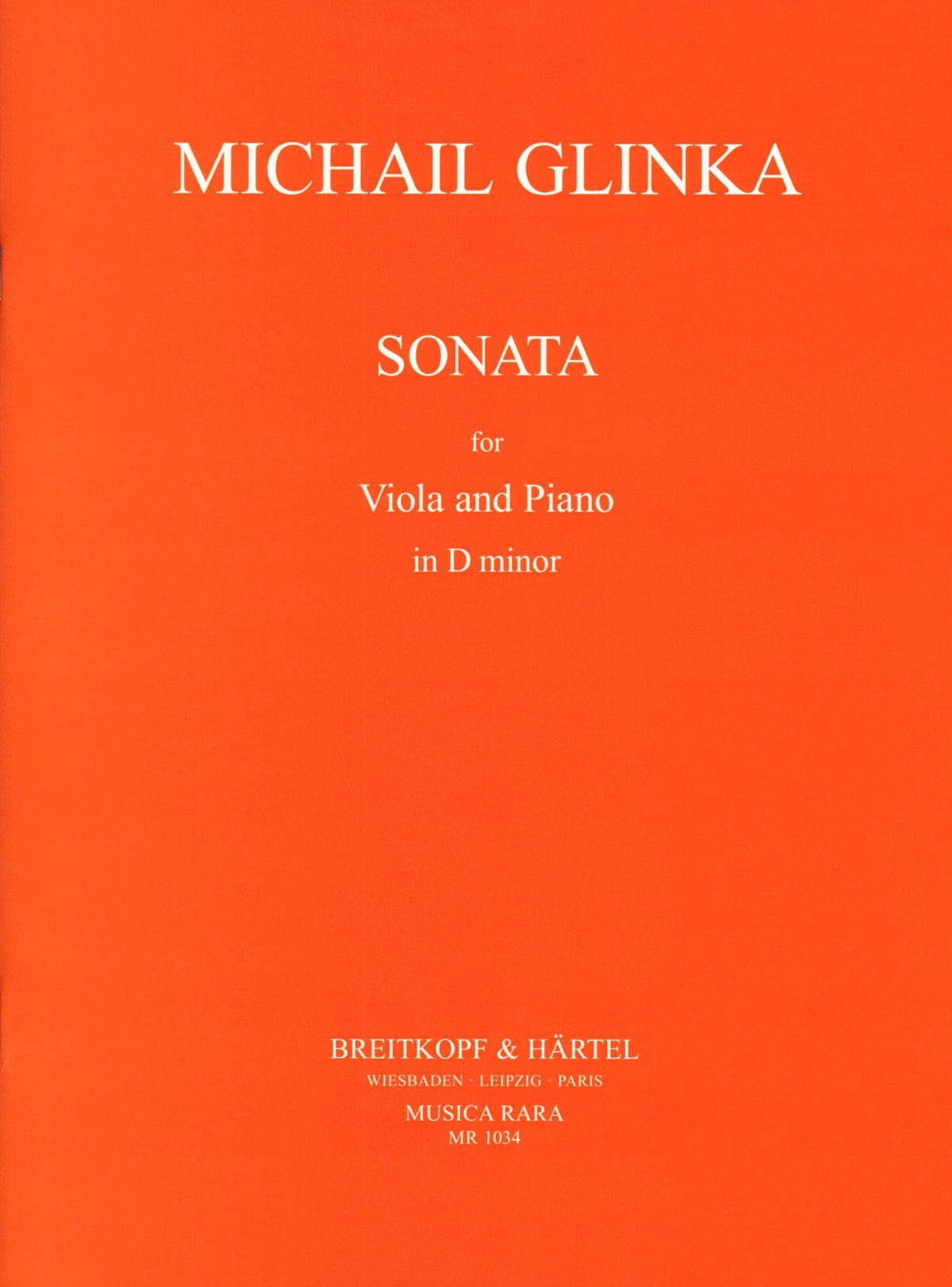 Glinka, Mikhail - Sonata in D minor - for Viola and Piano - Breitkopf & Haertel Edition