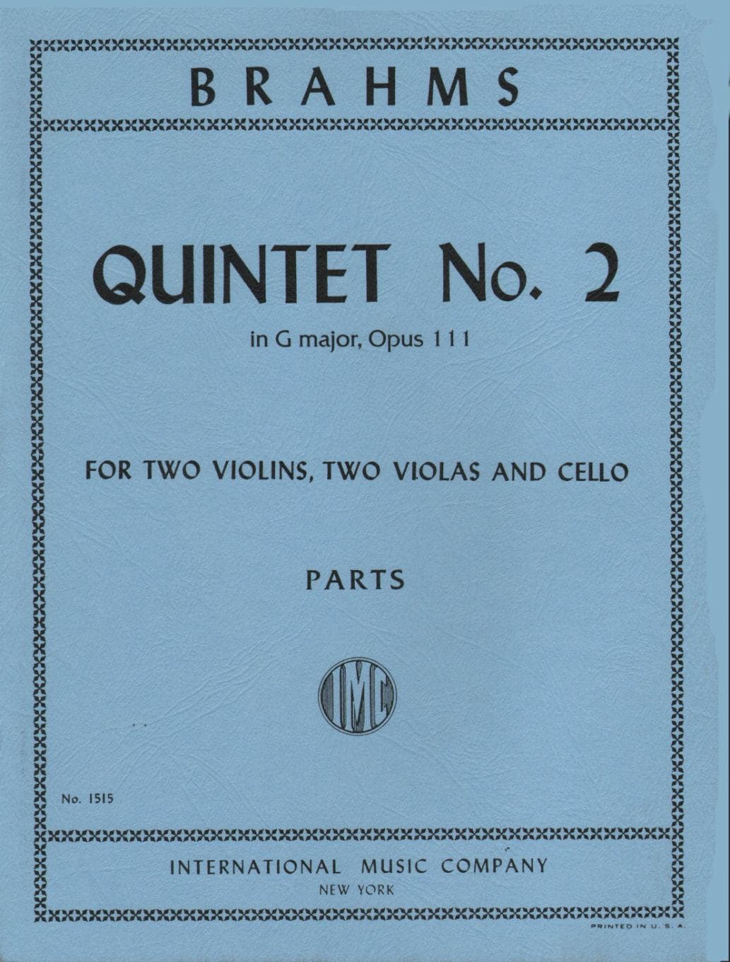 Brahms, Johannes - Quintet No 2 In G Major Op 111 for Two Violins, Two Violas and Cello - Arranged by the Gewandhaus Quartet - International Edition