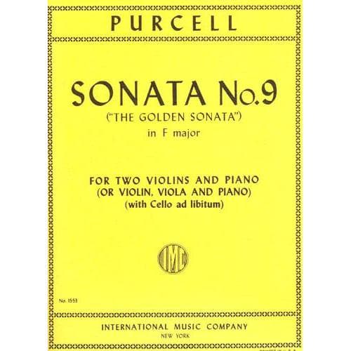 Purcell, Henry - Sonata No 9 in F Major ("The Golden Sonata") - Two Violins (or Violin, Viola) and Piano, with Cello ad lib - edited by Waldemar Woehl - International Music Company