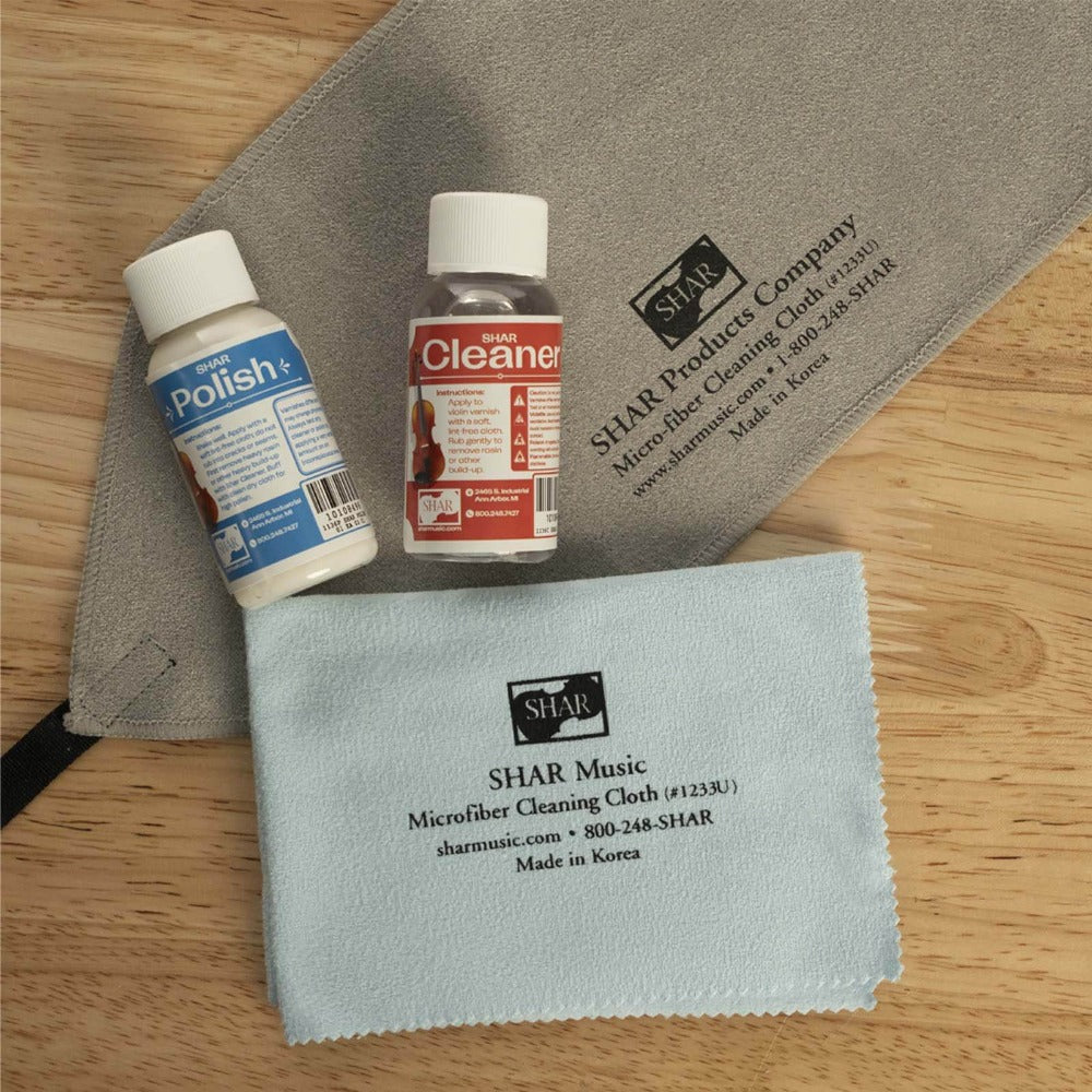 Shar Music Cleaning Kit: Tapered Cloth & Accessories