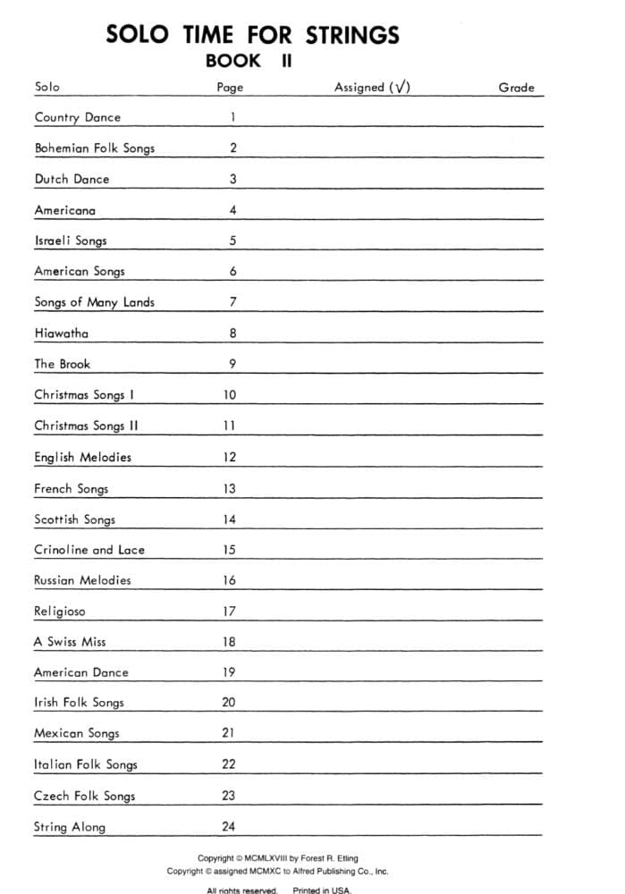 Etling, Forest - Solo Time For Strings, Book 2 - Violin - Alfred Music Publishing